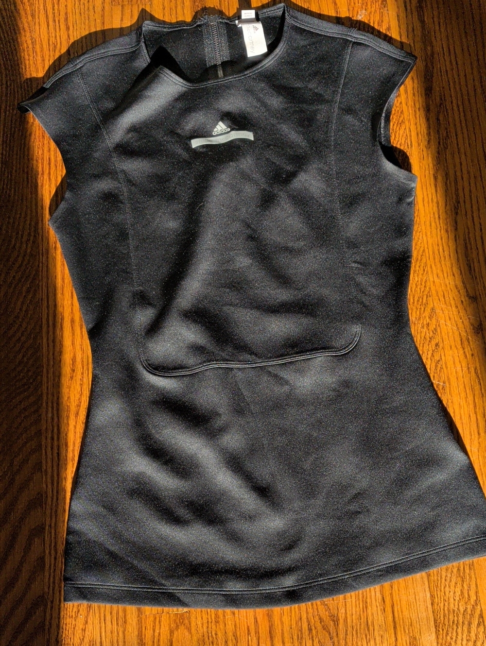 adidas Black Sleeveless Performance Tank with Reflective Logo